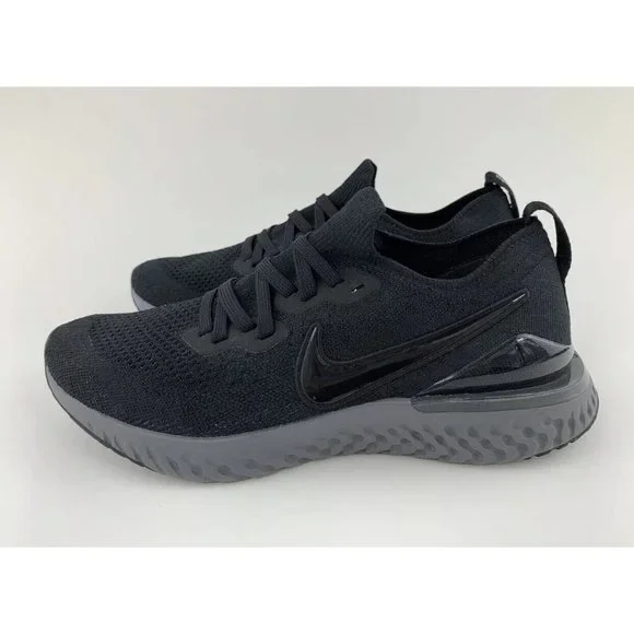 Nike Epic React Flyknit 2 Black Anthracite Men's Running Shoes Gray - Picture 10 of 11